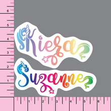 Load image into Gallery viewer, Personalized Unicorn Themed vinyl sticker
