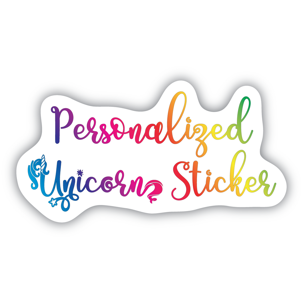 Personalized Unicorn Themed vinyl sticker