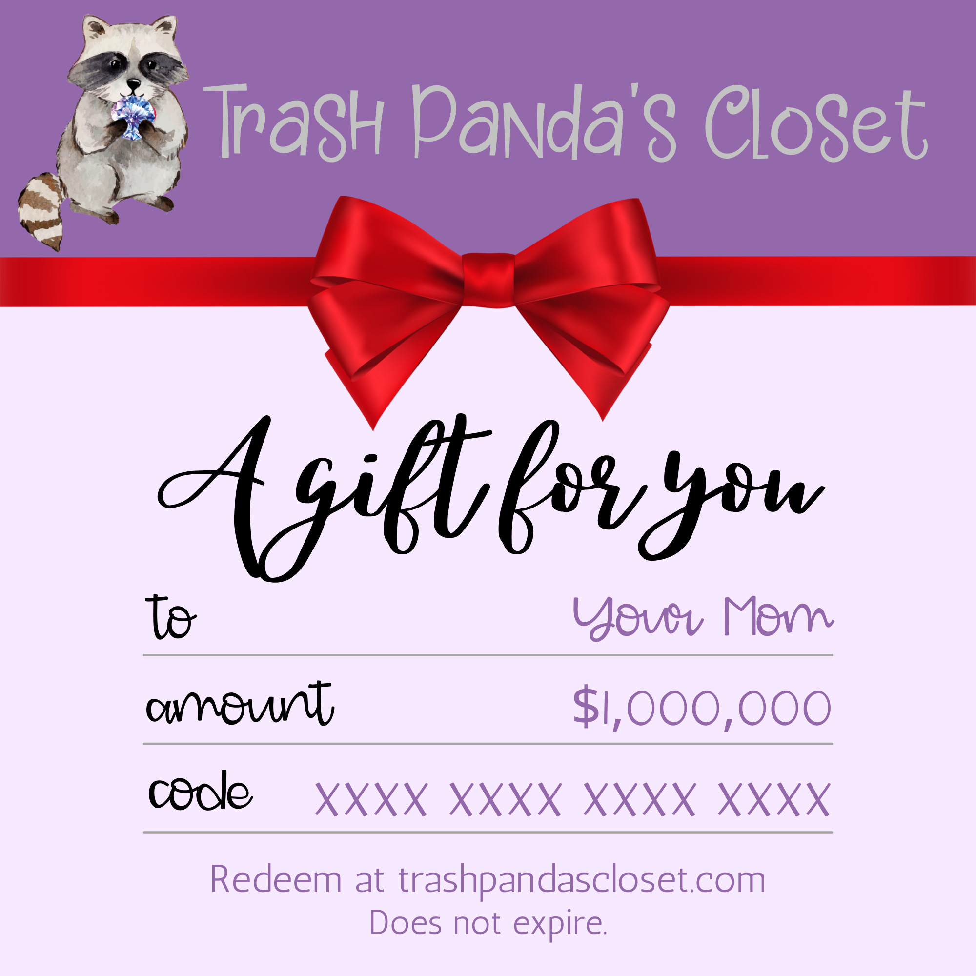 Trash Panda&#39;s Closet Gift Card - Trash Panda&#39;s Closet